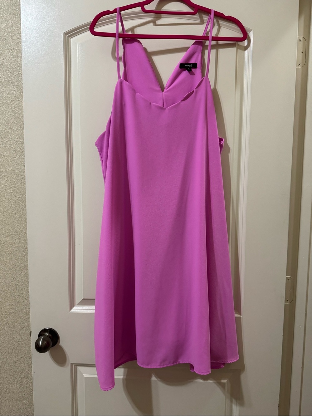 Very J Hot Pink Spaghetti Strap Dress